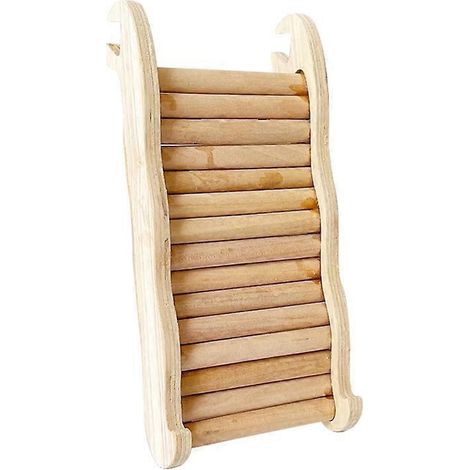 Échelle d'escalade en bois avec rampe rainurée et pont, connexion facile à tout avion - grande - (1/5)