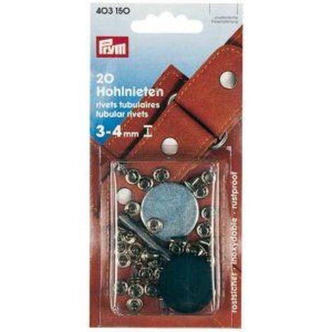 Rivets tubulaires pour épaisseur 3-4mm laiton argenté 7 mm (Par 5) (1/2)