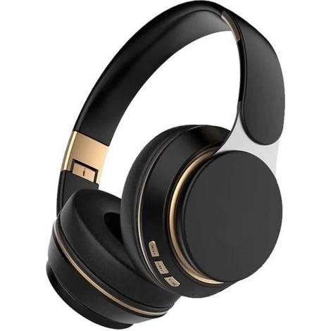 Casque Sans Fil HIFI Stéréo Pliable, Casque Avec Microphone Bluetooth 5.0 Radio MP3, Prise En Charge De La Carte TF, Noir (1/3)