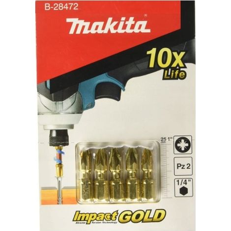 Punte per cacciavite Makita b-28472 design torsione 25 mm 5 pezzi