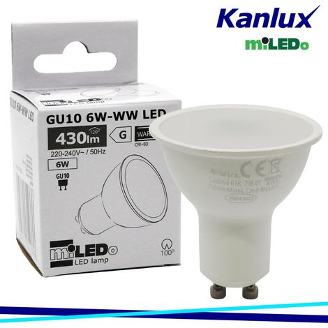 LAMPADINA GU10 LED 6W 3000K - KANLUX - Luce CALDA (1/4)