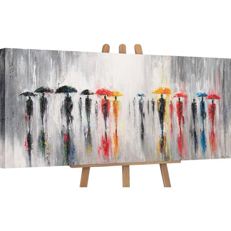 Gemälde Bunte Schirme auf Keilrahmen 115x50 cm (1/5)