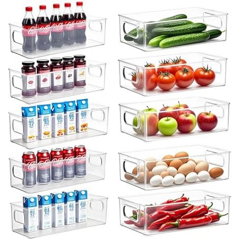 Lot de 10 Bacs de Rangement Garde-Manger (2 Tailles),Organiseur Frigo Cusine Rangement Frigo,Convient pour la Cuisine, le Réfrigérateur, le Tiroir, l'armoire, le Bureau ou le Bureau, etc (1/5)