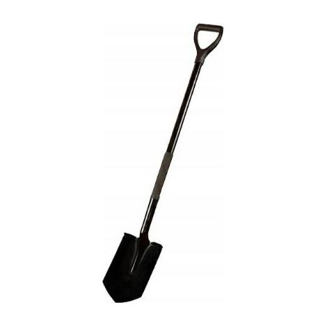 Pala puntiaguda con mango de metal 120 cm - Herramienta de jardín con agarre antideslizante y hoja de acero - Resistente