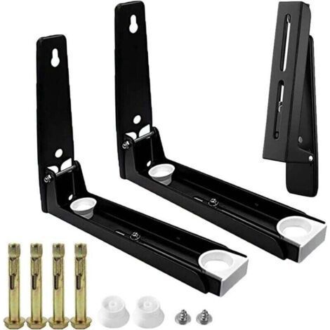2 Pièces Support Mural Micro Onde,Support Mural Étagère pour Micro Ondes,Murale pour Porte-Micro-Ondes,Universel Support pour Four à Micro-Ondes (1/4)