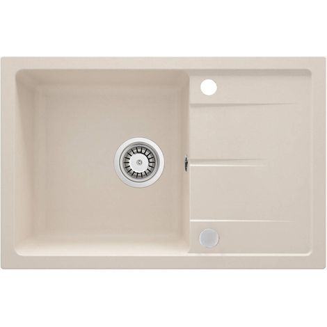 Lavello cucina in granito con 1 vasca 67x44 cm beige - Lieva