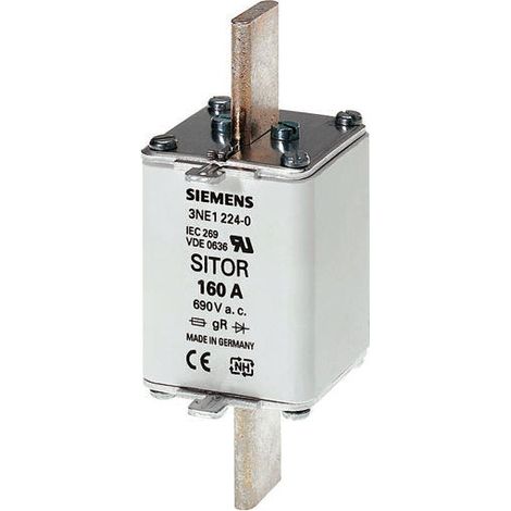Fusible BS88 à pattes centrées 125A Siemens NH00 690V c.a., gR - gS ( Prix pour Paquet de 3 )