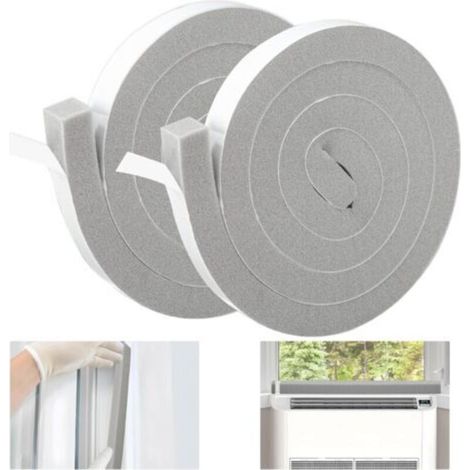 Ruban mousse pour climatisation, épaisseur 3 cm, pour sceller portes et fenêtres (2 rouleaux, blanc) 2 m de long (1/4)