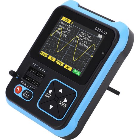 Oscilloscope numérique portable à main Testeur de transistors Mesureur d'inductance, capacité et résistance Configuration standard (1/5)