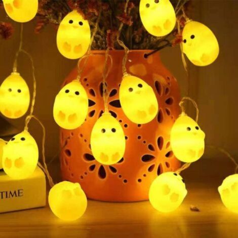 Guirnalda luminosa de Pascua - 10 LED - Guirnalda luminosa de Pascua - Pollito - LED - Decoración de Pascua (1/5)