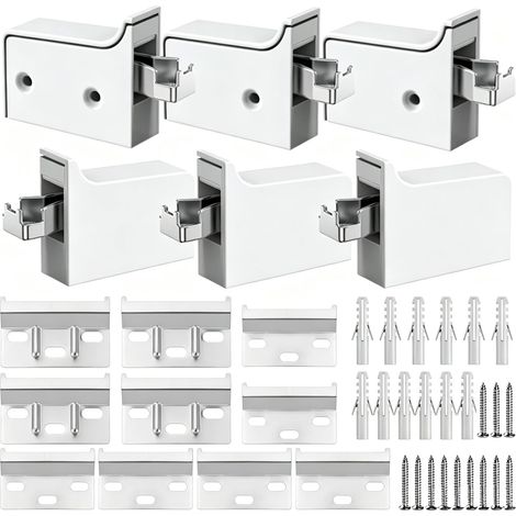Rail de Suspension Kit Complet pour Fixation Meuble Haut Cuisine Multisalle  6 Pièces, Fixation Meuble Suspendu, Vis À Expansion, Cuisines, Salles de Bains, Salons, Quantité Suffisante (1/5)
