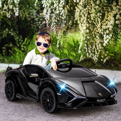 Noir - Voiture électrique 12V 3-5 ans, 2 moteurs, 3-5 km/h, phares/musique, télécommande, ceinture, klaxon