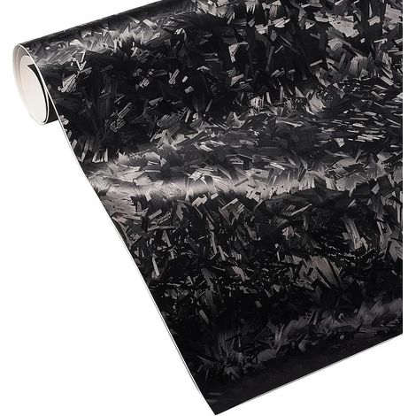 Forged Carbon Film Covering Voiture - Noir Mat - Film Vinyle forgé en Fibre de Carbone - Autocollant Covering Habillage de Voiture (30 x 152 cm) (1/5)
