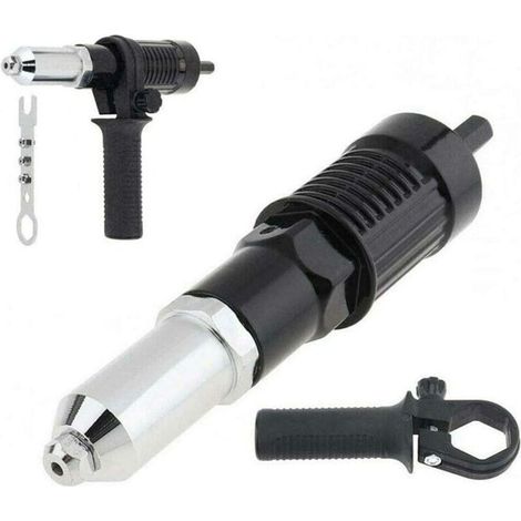 Nietpistolenadapter, elektrische Nietpistole mit Aluminiumgehäuse und rutschfestem Griff für Akku-Bohrschrauber, elektrisches Nietwerkzeug