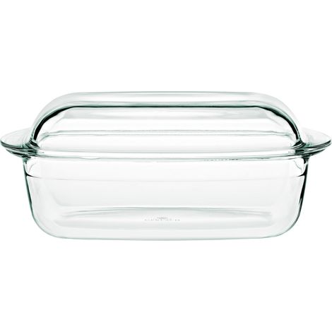 Plat à four 4,5 l en verre borosilicate résistant à la chaleur avec couvercle rectangulaire 27 x 18 cm pour four congélateur (1/5)