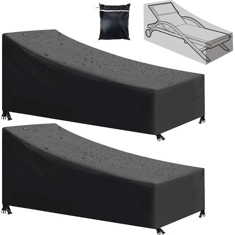 Housse De Chaise Longue - Oxford 210D Imperméable Coupe-Vent Résistant UV - Pour Jardin Terrasse Extérieur - 2 Pièces (1/5)