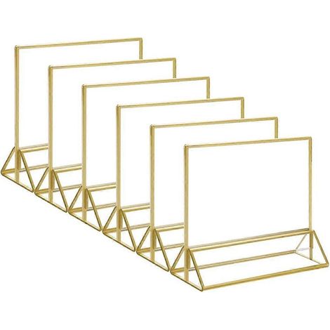 Porte-affiche horizontal en acrylique transparent, cadre photo double face pour menu de table de mariage (1/5)