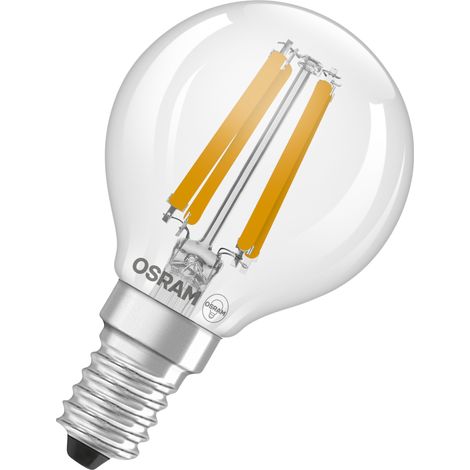 OSRAM Lampe LED Star mini boule E14 transparente 6500K blanc froid, LED à filament, résistante aux chocs et aux vibrations, sans UV, 15000 h, luminosité maximale instantanée (1/4)