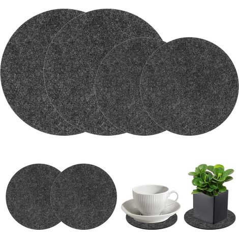 Lot de 6 soucoupes rondes en feutre double face absorbant 10,2 x 15,2 cm, tapis de pot de fleurs imperméables pour jardinage, intérieur, sous-verres, pots d'extérieur, fournitures de bricolage (1/5)
