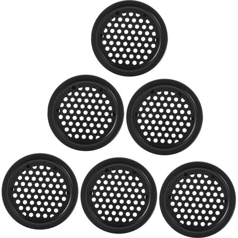 pezzi di copertura in rete traspirante per prese d'aria per guardaroba, copertura rotonda per ventilazione per guardaroba, presa d'aria in rete per mobili, metallo nero, acciaio inossidabile