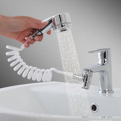 Doccetta per lavabo completa di supporto a muro e tubo flessibile (1/5)