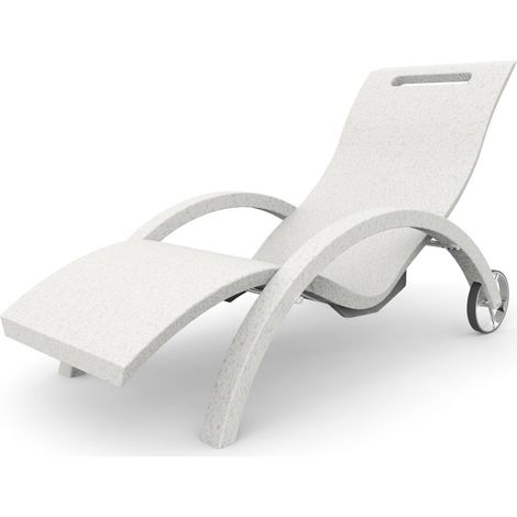 Lettino Chaise Longue da Esterno Giardino Inclinabile con Ruote Arkema Serendipity Bianca (1/5)