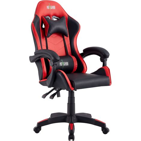 POLTRONA UFFICIO MOD. FLASH GAMING NERA E ROSSA (1/3)