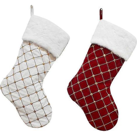 Chaussette de Noël à suspendre, sac cadeau pour les fêtes de Noël (1/5)