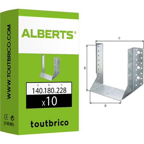 10 supports U ailes extérieures 140 x 180mm - Alberts (1/3)