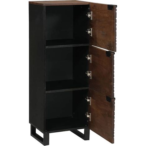 Buffet Highboard Marron 40 x 33 x 110 cm bois de manguier massif (1/5)