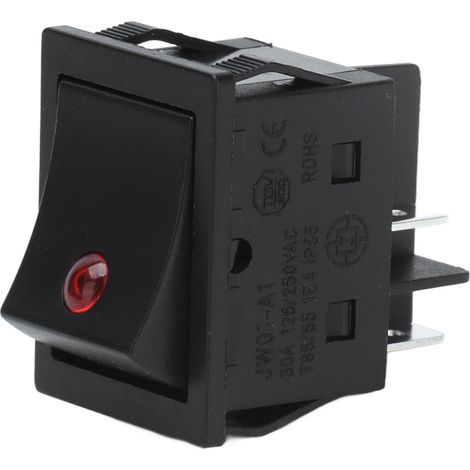 Interrupteur à bascule ABS 4 broches ON/OFF avec voyant lumineux pour automobile bateau 125/250VAC (1/5)