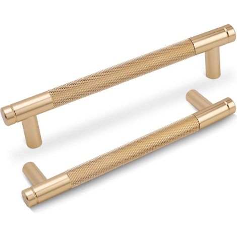 Knurled Furniture Handles, 96mm Center Hole, Gold Color, 2 Pieces (1/5)