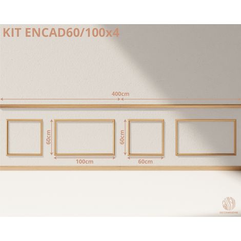 Kit moulures murales décorative 400 cm - Plinthes - Cimaises - Style Haussmannien - Encadrement a peindre - 24 pièces (1/5)