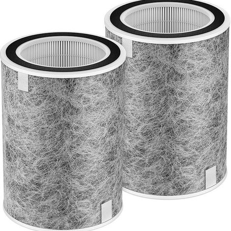 Deux filtres HEPA avec inserts en fibre de carbone compatibles avec les purificateurs d'air Shark HP200 et HP201. (1/4)