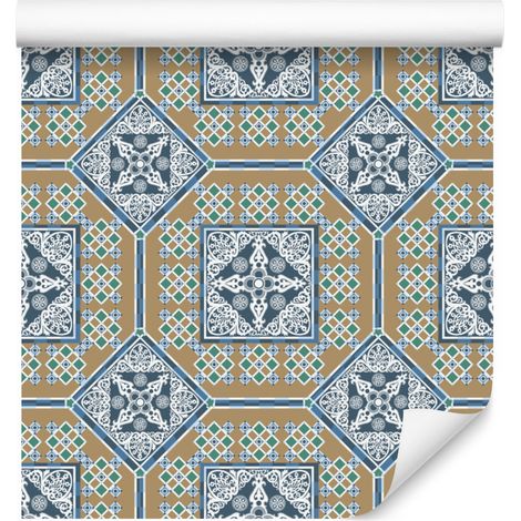 Papel pintado con un precioso mosaico decorativo marroquí para salón y dormitorio (50x1000 mm). (1/5)
