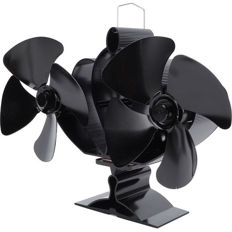 Ortviai Ventilateur pour poêle à bois 8 pales en alliage d'aluminium, silencieux et autonome par chaleur, avec thermomètre magnétique (1/5)
