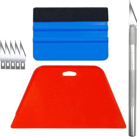 Werkzeugset für Vinylfolien – Rakel Set mit Filzkante für Folierung, Fensterfolien & Autofolien