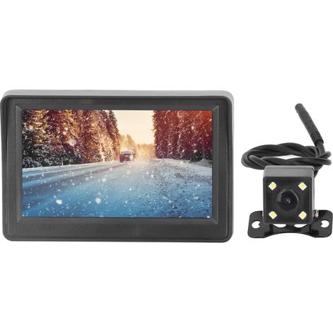 Caméra de recul 4,3 pouces avec moniteur, kit stationnement pour voiture, camion, camping-car, remorque, pick-up, vision nocturne, étanche, 4 LED, aide au stationnement (1/5)