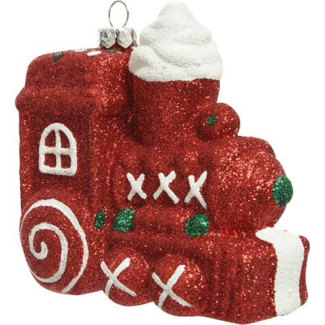 TRENINO ROSSO GLITTERATO DA APPENDERE 10 CM
