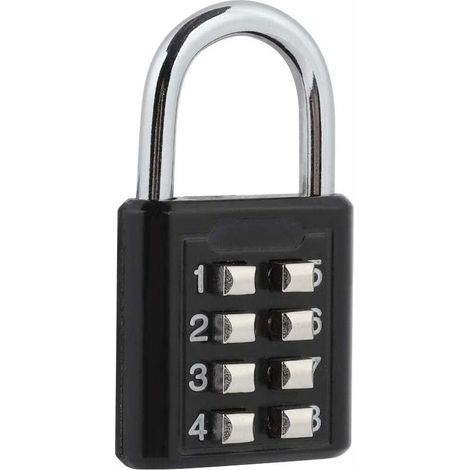 Cadenas à combinaison à 8 chiffres, antivol, en alliage de zinc, pour bagages, armoires, portails en fer, casiers, etc. (1/5)