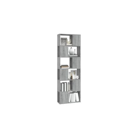 Bibliothèque séparateur en bois Makona 60cm - Simple et moderne-Chêne gris (1/5)