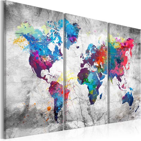 Quadro - Maps: Grey Style - 120x80 (1/4)