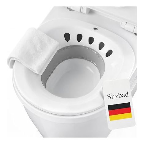 Bain de Siège, Pliable Sitz Bain Bassin Pour Femmes Enceintes, Bain de Siege Toilette Intime, Bains de Siège Rond (Gris) (1/5)