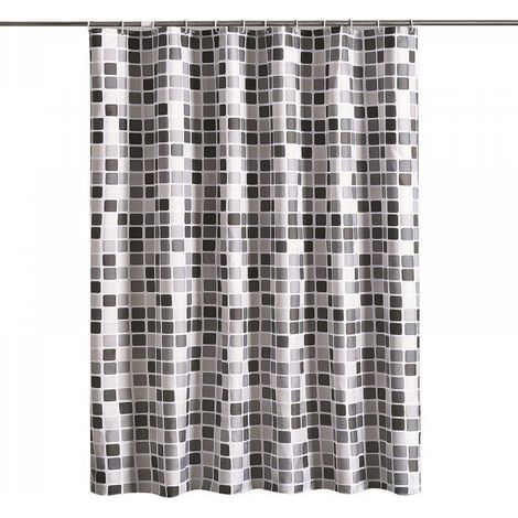 Rideau de douche 200 x 220 cm (l XH), anti-moisissure, antibactérien, hydrofuge, tissu polyester doux (1/4)