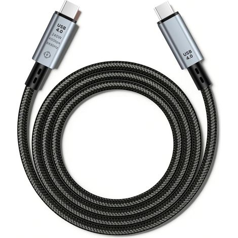 [Neue Generation] Thunderbolt USB-C-Kabel, Nylon-USB-4-Kabel mit 40 Gbit/s Datenübertragung, PD3.1 240 W, 8K @ 60 Hz Videoübertragung für iPhone 17/Air/iPad/MacBook Pro/Dockingstation (0,5 (1/5)