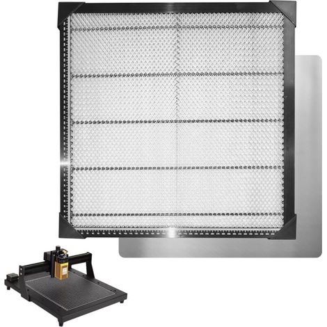 Rosvola Table en nid d'abeille pour machine de gravure laser,  plan de travail laser en nid d'abeille, protection de table avec plaque en aluminium,  400 x 400 mm