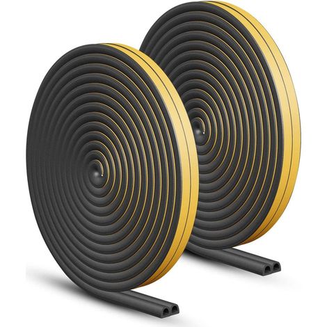 20M Door Seal Strip Window Seal Sticker Anti-Collision Rubber Sealing Strip Foam Sealed Acoustic Insulation Strip, Black (1/5)