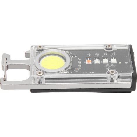 Mini lampe torche LED multifonctionnelle à lumière puissante, portable et rechargeable, fixation magnétique, plusieurs modes d'éclairage, petite lampe torche argentée (1/5)