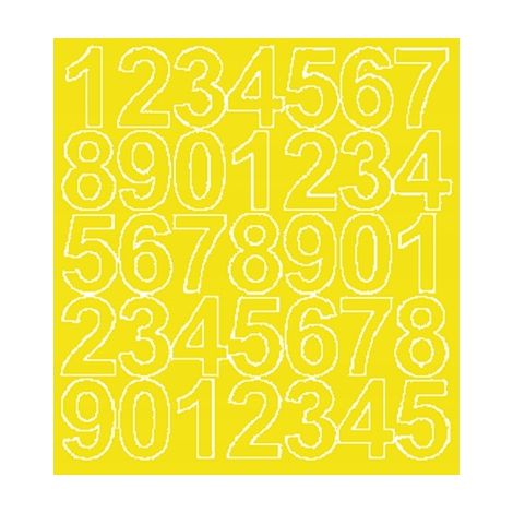 Autocollants chiffres 4 cm jaune mat (1/2)
