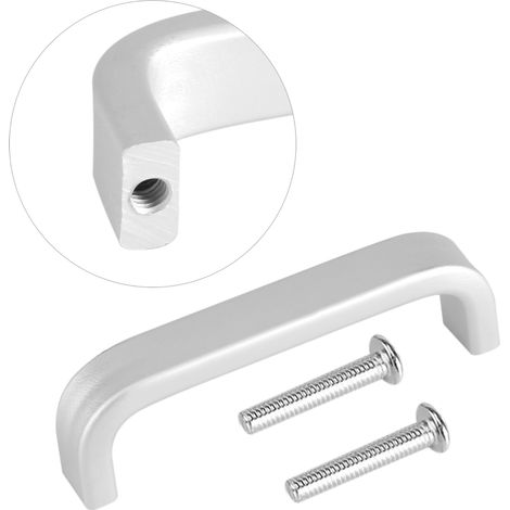 Poignées de porte en alliage d'aluminium, finition mate, pour meubles de cuisine, 64 mm, pleines (1/5)